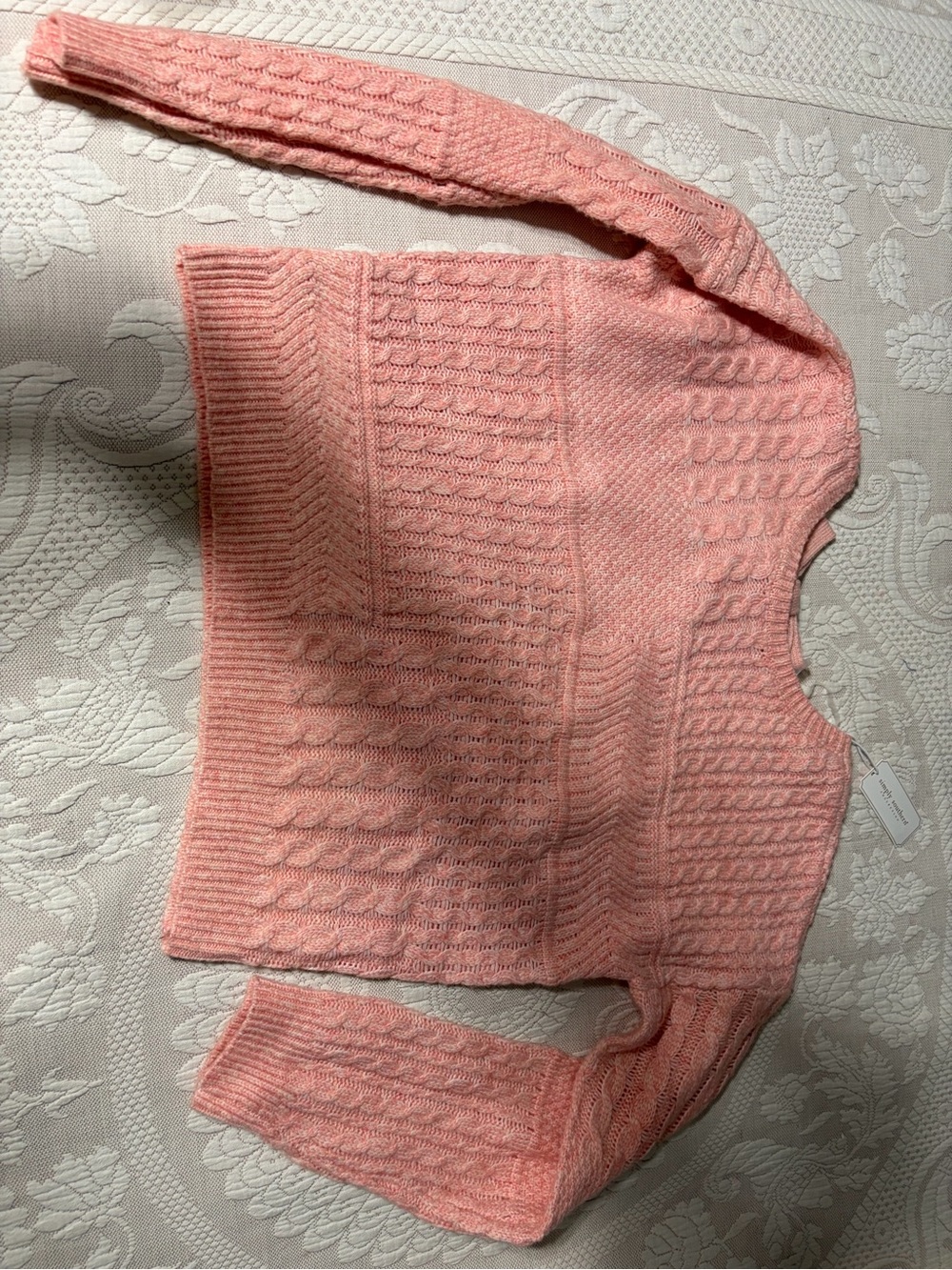 Simply Southern NWT Soft Cable-Knit Crewneck Sweater - Pink Medium